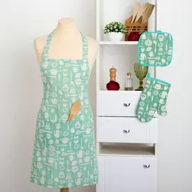 Набор фартук прихватка варежка рогожка