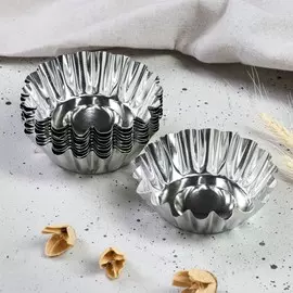 Набор форм для выпечки кексов, d-10 х 6 см , v-3 см, 10 шт