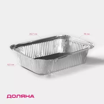 Формы для выпечки и запекания доляна, набор 2 шт., 2 л, 25.7196.5 см, фольга, серебристые
