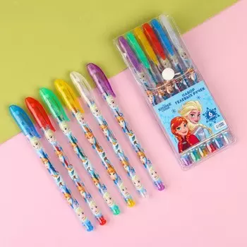 Набор гелевых ручек с блестками, 6 цветов, холодное сердце