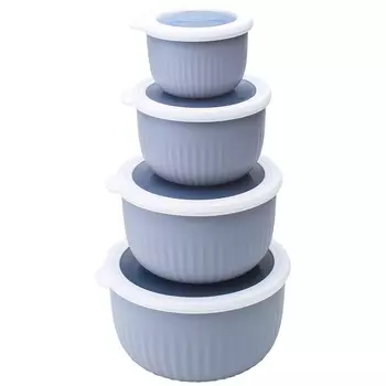 Набор герметичных контейнеров Velton Park (4 шт., 0,55/1,15/2,15/3,4 л, пластик, круг, сер.)