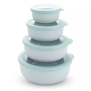 Набор герметичных контейнеров Velton Park (4 шт., 0,36/0,73/1,25/2,2 л, пластик, круг, зел.)