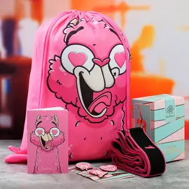 Набор grace dance: сумка на лямках, набор значков, блокнот, эспандер для растяжки