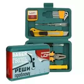 Набор инструментов в кейсе lom, универсальный, подарочная упаковка, 11 предметов