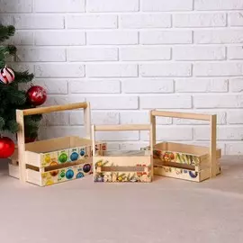 Набор кашпо деревянных