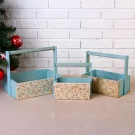 Набор кашпо деревянных