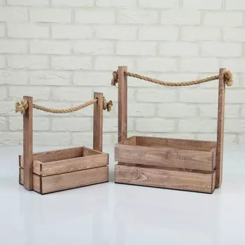 Набор деревянных кашпо