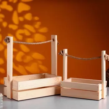 Набор кашпо деревянных 2 в 1 (25.51530; 201223 см)