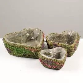 Набор кашпо плетёных