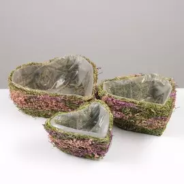 Набор кашпо плетёных