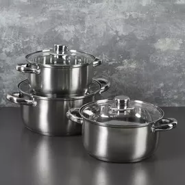 Набор кастрюль из нержавеющей стали доляна