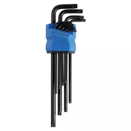 Набор ключей тундра black, torx tamper, экстрадлинные, crv, tt10 - tt50, 9 шт.