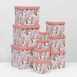 Набор коробок 10 в 1 квадратный