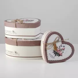 Набор подарочных коробок сердце 3 в 1,