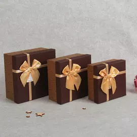 Набор коробок 3 в 1, цвет коричневый, 18 х 18 х 9,5 - 14 х 14 х 6,5 см