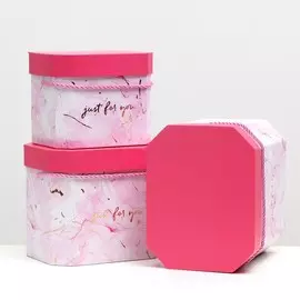 Набор коробок 3 в 1, розовый, 18.5*14*15-21*16*18.5-23*18*21.5 см