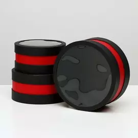 Набор коробок 3 в 1 с окном, чёрный, 25 х 25 х 12 - 20 х 20 х 10 см