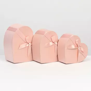 Набор коробок 3 в 1 сердца l:24x23x10 m:21x20x9 s:18.5x18x8 см