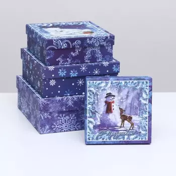 Новый год. набор подарочных новогодних коробок 4 в 1