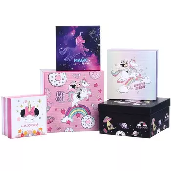 Набор коробок 5 в 1 unicorn, минни маус, 14148.5 - 222212.5 см