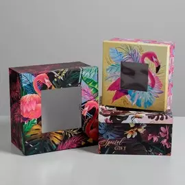 Набор коробок с pvc окном 3 в 1