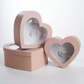 Набор коробок-сердец с pvc