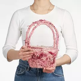 Набор корзин, 2шт,20.5x20.5x12.5/32см,16.5x16.5x11/27см, сухоцвет