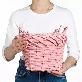 Набор корзин плетеных, 26х20, 22х17, 17х15 см, 3шт, розовый, ива