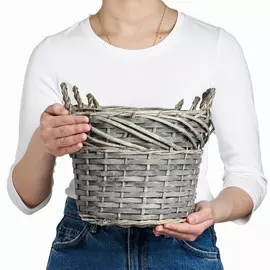 Набор корзин плетеных, 26х20, 22х17, 17х15 см, 3шт, серая, ива