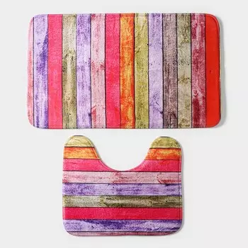 Набор ковриков для ванной и туалета доляна