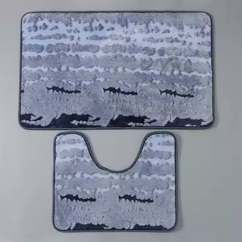 Набор ковриков для ванной и туалета доляна