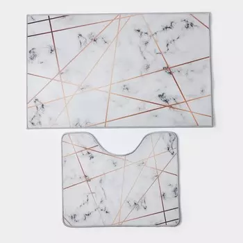 Набор ковриков для ванной и туалета доляна