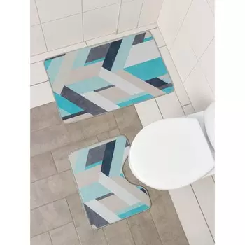 Набор ковриков для ванной и туалета доляна