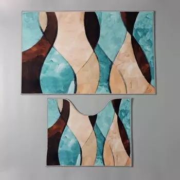 Набор ковриков для ванной и туалета доляна