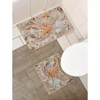 Набор ковриков для ванной и туалета доляна