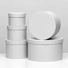 Набор круглых коробок 5 в 1 ,upak land, 30 х 30 х 17 - 15 х 15 х 10 см белый