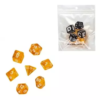 Кубики - дайсы для днд, набор 7 шт., желтые