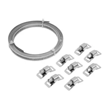 Набор: лента хомутная zein engr, длина 3 м, ширина 8 мм, 8 замков, нержавеющая сталь