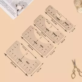Набор линеек для раскроя горловины, 4 шт., 25.46.35/8.9/11.5/12.7 см