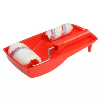 Набор малярный лом, валики полиэфирная нить, 100 мм, d=6 мм, d=48 мм + d=16 мм, ванночка 150 1034055