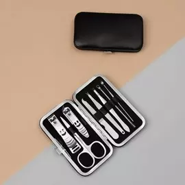 Набор маникюрный style, 8 предметов, в футляре, черный
