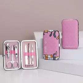 Набор маникюрный nice day, 6 предметов, в футляре, розовый