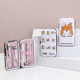 Набор маникюрный corgi, 7 предметов, pvc-чехол, разноцветный