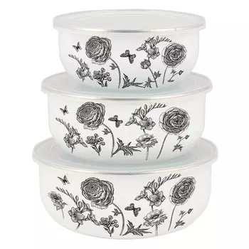 Набор мисок 3 предмета ’ пластиковые крышки