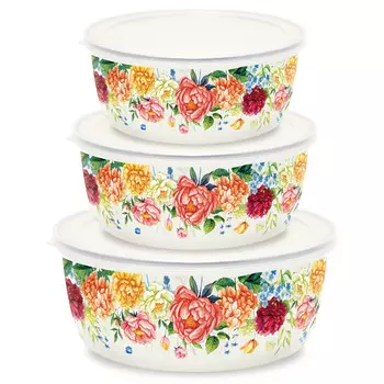 Набор мисок 3 предмета пластиковые крышки