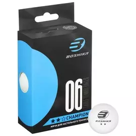 Мяч для настольного тенниса championship 2**, набор 6 шт., abs, цвет белый