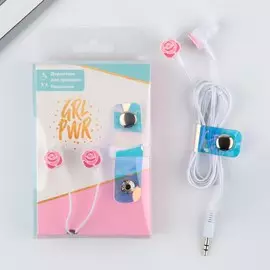 Набор наушники и держатель для проводов