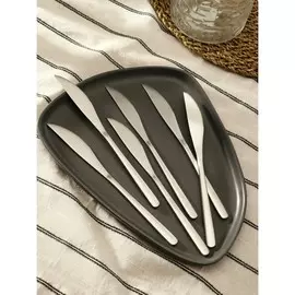 Ножи столовые доляна sentiment, длина 23 см, набор 6 шт., нержавеющая сталь, серебристые