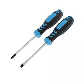 Набор отверток tundra, ph2/sl6 х 100 мм, crv, обработка сатин, 2к рукоятка, намагнич. жало