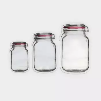 Набор пакетов для хранения продуктов доляна, застежка zip-lock,159.5 см, 19.511.7 см, 24.414.5, прозрачный